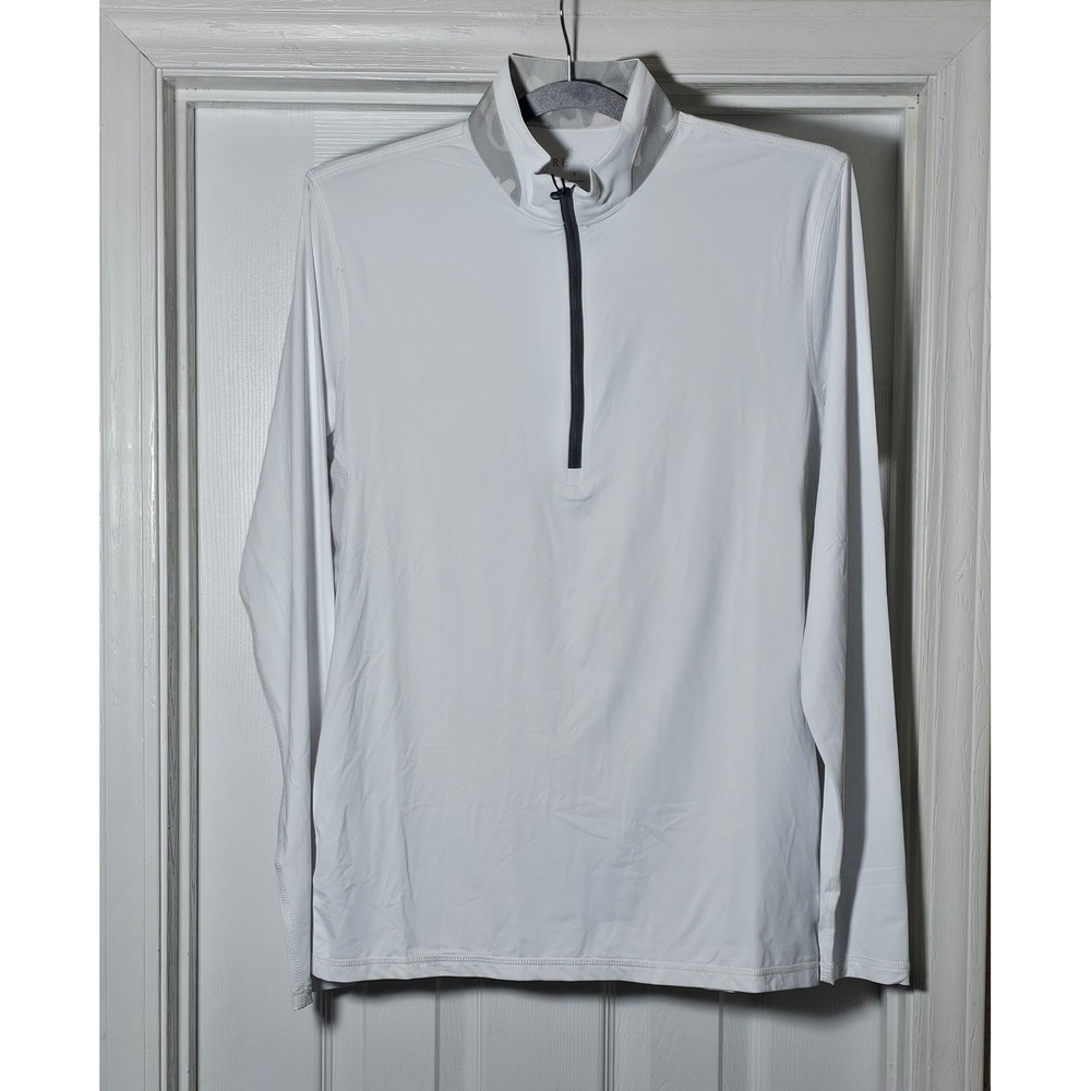 Greyson Guide Sport Quarter Zip Long Sleeve Polo Size Small Arctic White